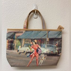 NOVELTY HANDBAG Woman and Dog With Rhinestone Collar